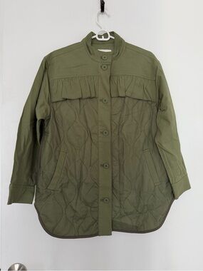 By Anthropologie Quilted Ruffled Jacket